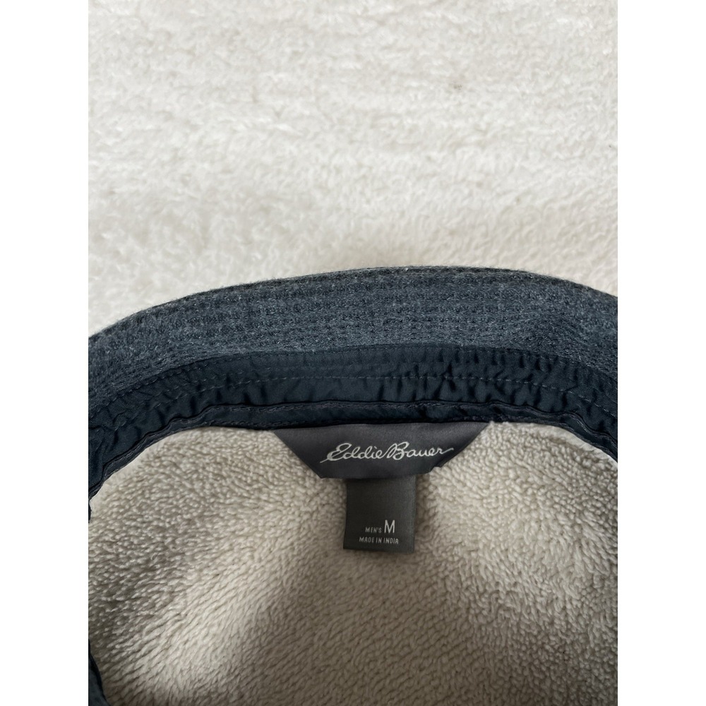 Eddie Bauer Gray Fleece Lined Metal Snap Button Up Shacket Men's Med Warm Cozy - Picture 4 of 10